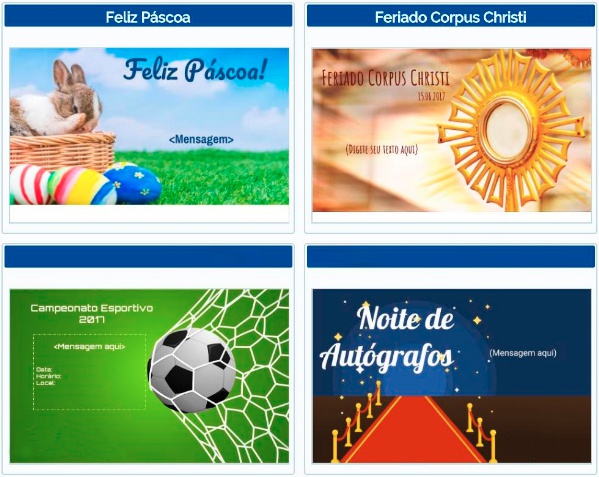 Templates para comunicados aos pais