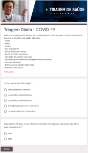 Formulario Monitoramento da saude dos alunos