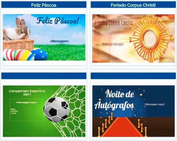Templates para comunicados aos pais